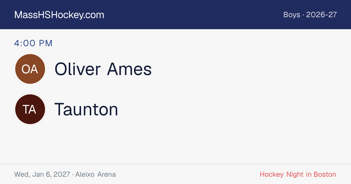Oliver Ames at Taunton score card