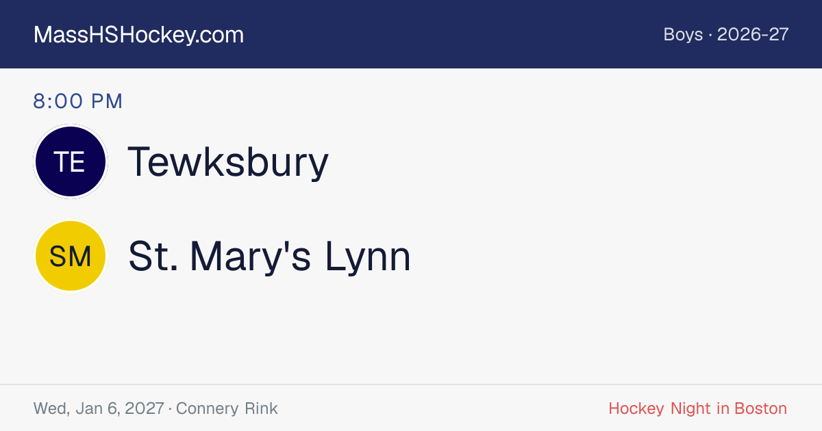 Tewksbury at St. Mary's Lynn score card