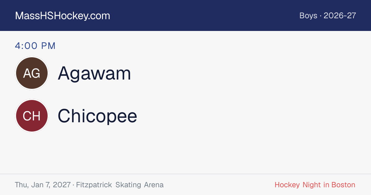 Agawam at Chicopee score card