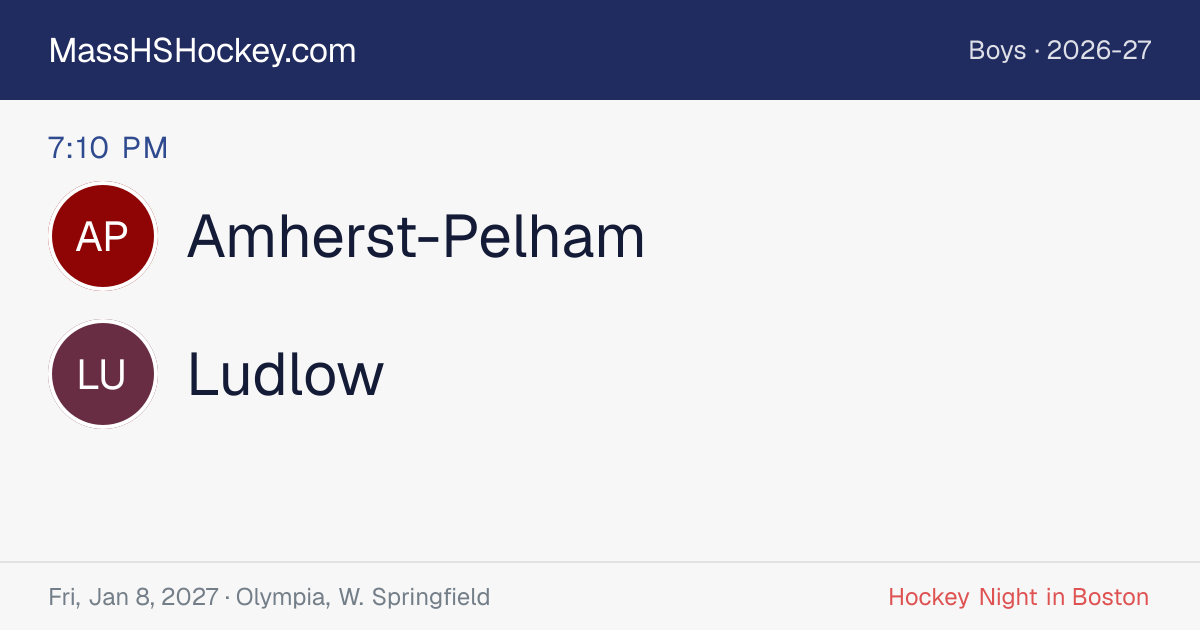 Amherst-Pelham at Ludlow score card