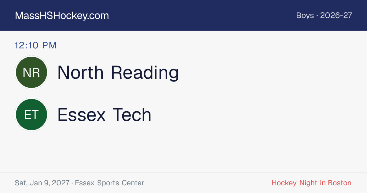 North Reading at Essex Tech score card