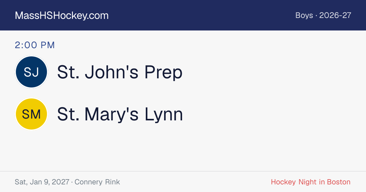 St. John's Prep at St. Mary's Lynn score card