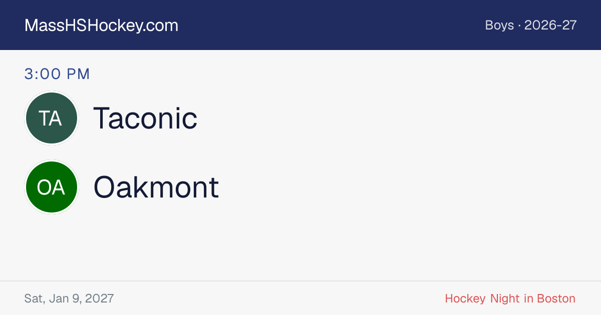 Taconic at Oakmont score card