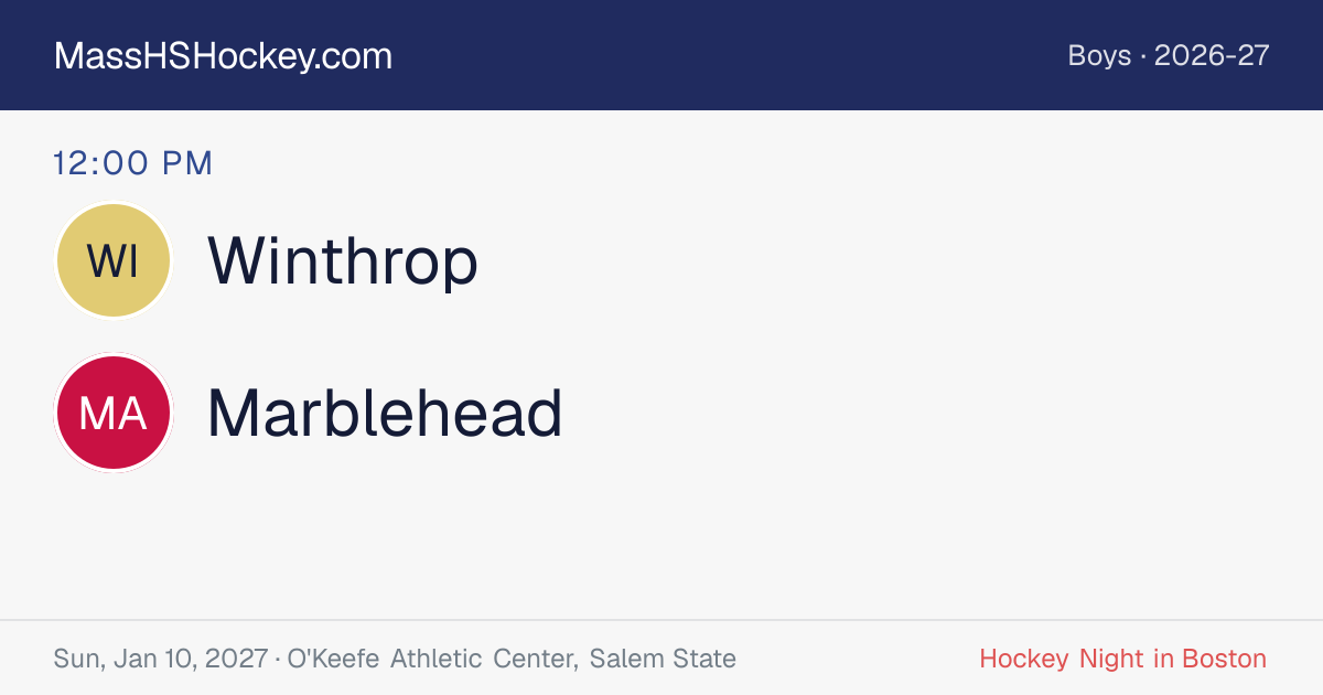 Winthrop at Marblehead score card