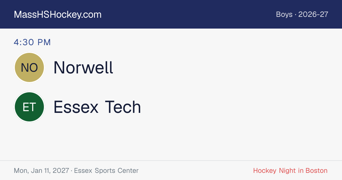 Norwell at Essex Tech score card
