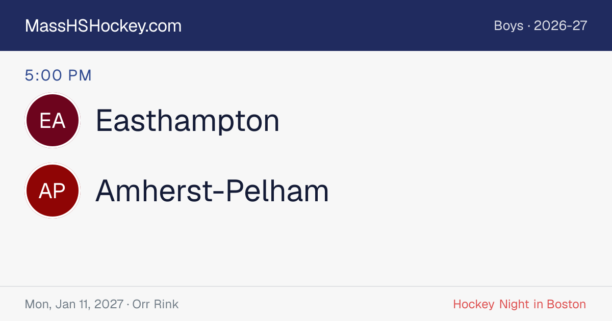Easthampton at Amherst-Pelham score card