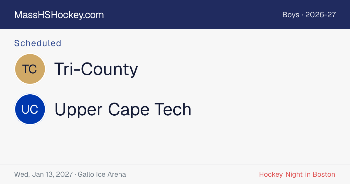 Tri-County at Upper Cape Tech score card