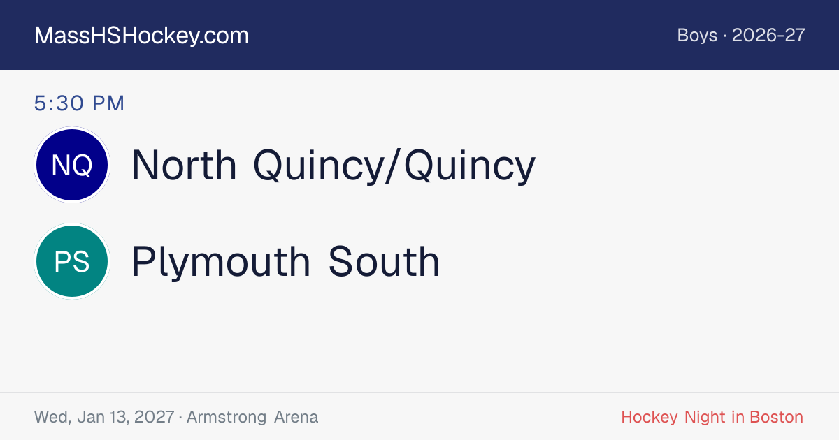 North Quincy/Quincy at Plymouth South score card
