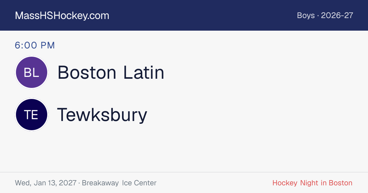 Boston Latin at Tewksbury score card