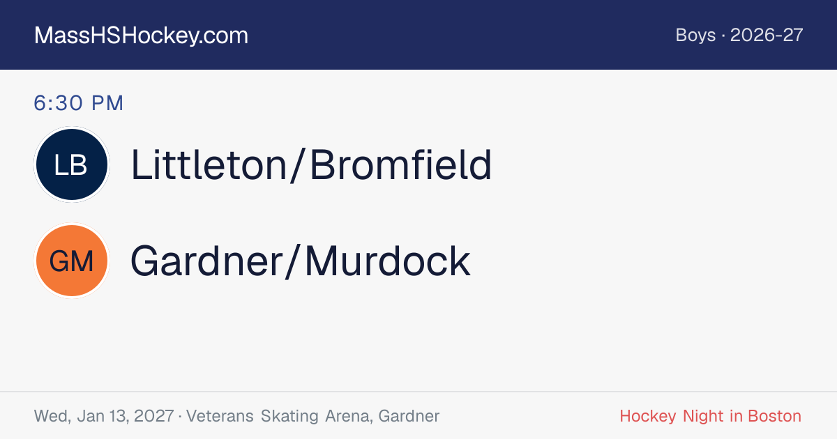 Littleton/Bromfield at Gardner/Murdock score card