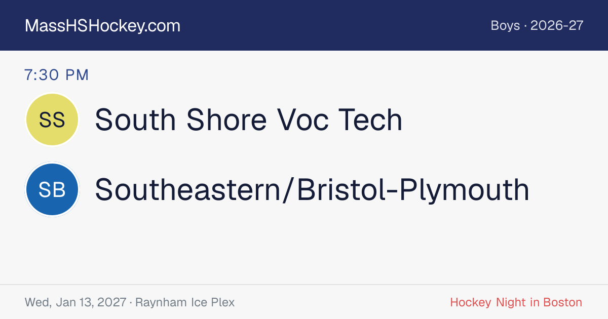 South Shore Voc Tech at Southeastern/Bristol-Plymouth score card