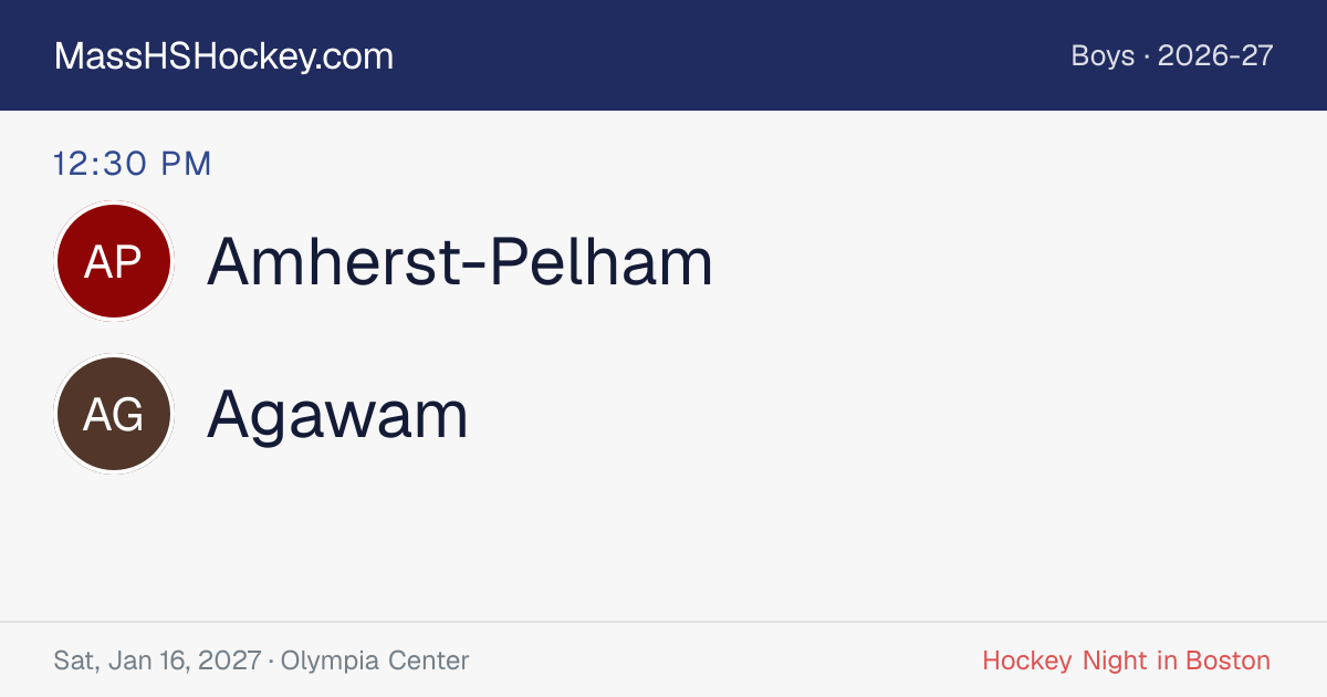 Amherst-Pelham at Agawam score card