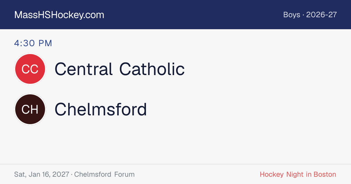 Central Catholic at Chelmsford score card