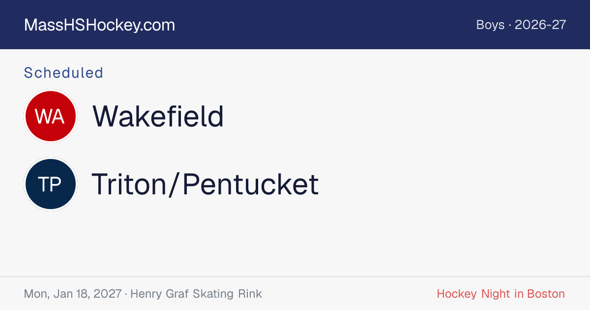 Wakefield at Triton/Pentucket score card