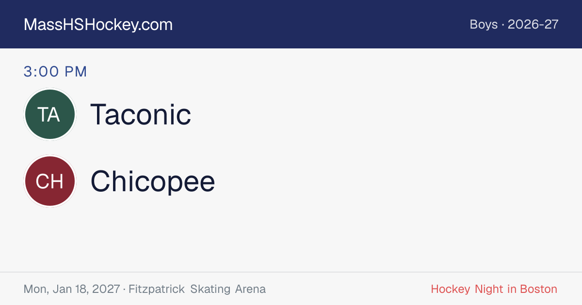 Taconic at Chicopee score card