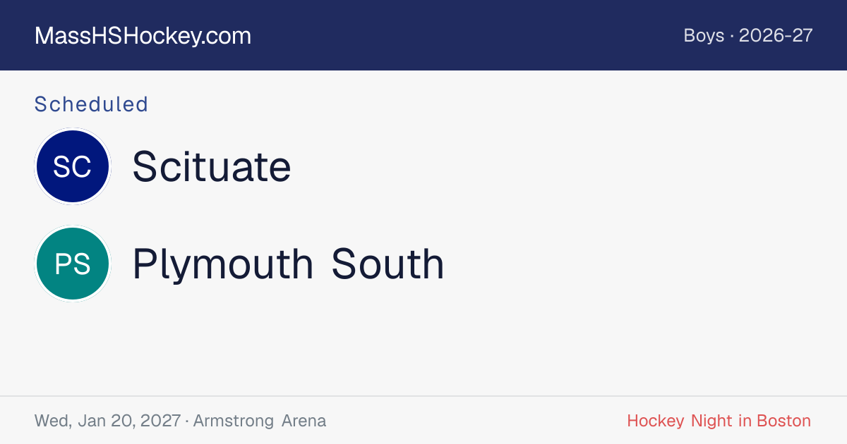 Scituate at Plymouth South score card