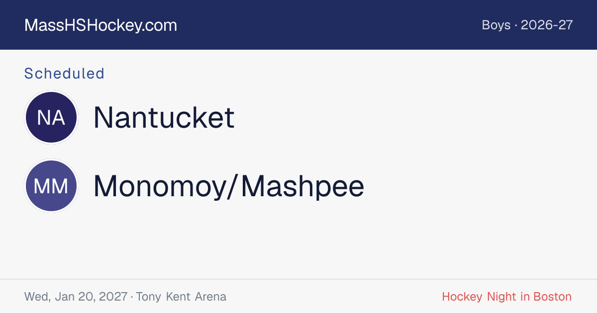 Nantucket at Monomoy/Mashpee score card