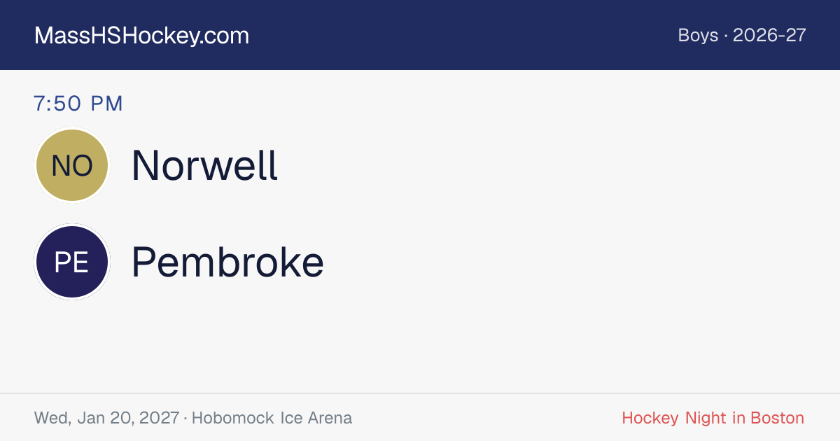 Norwell at Pembroke score card