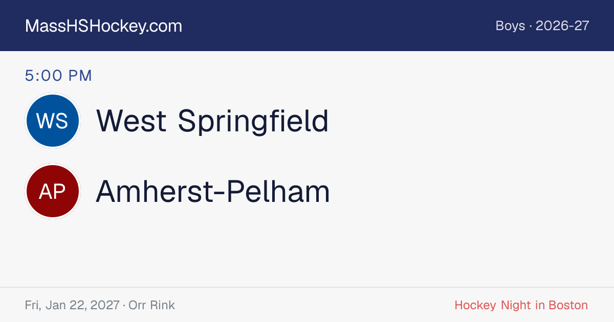 West Springfield at Amherst-Pelham score card