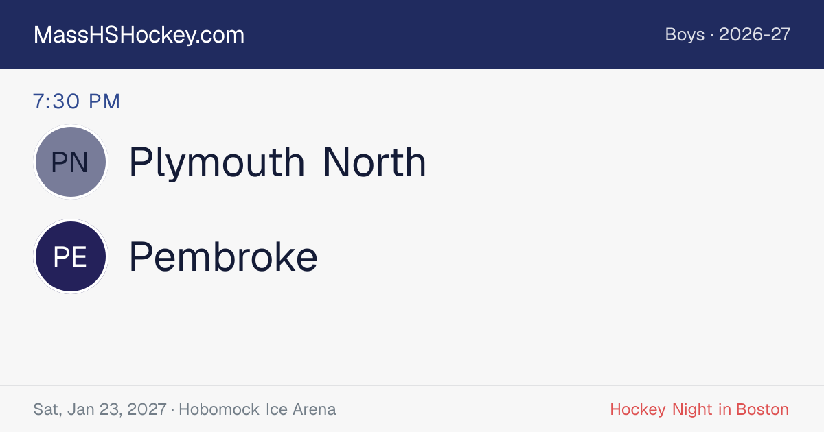 Plymouth North at Pembroke score card