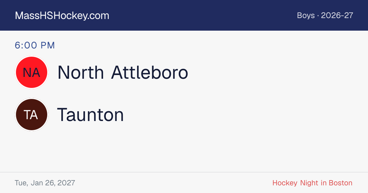 North Attleboro at Taunton score card