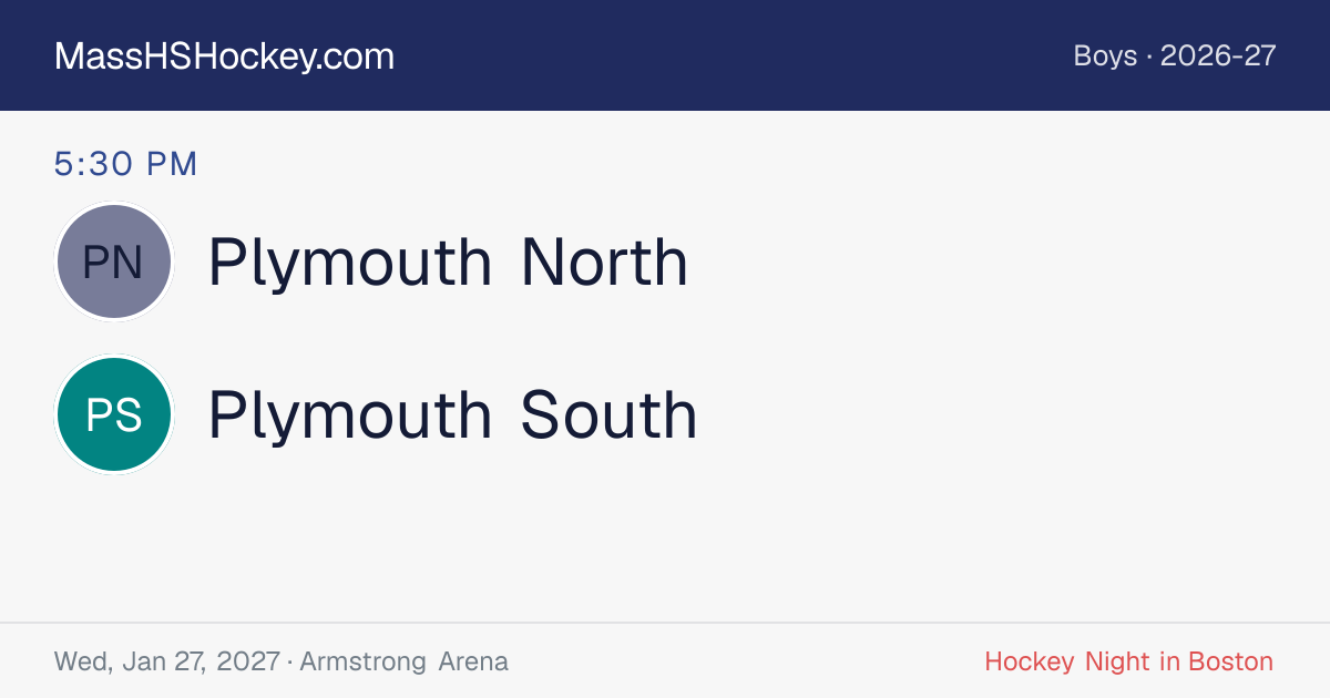 Plymouth North at Plymouth South score card