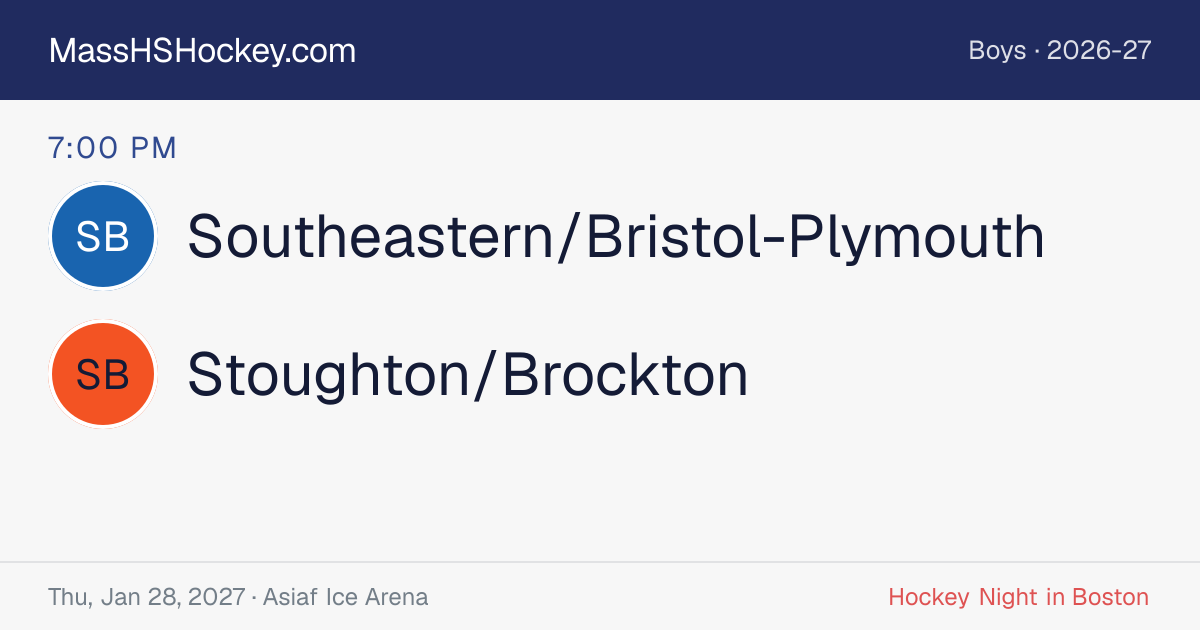 Southeastern/Bristol-Plymouth at Stoughton/Brockton score card
