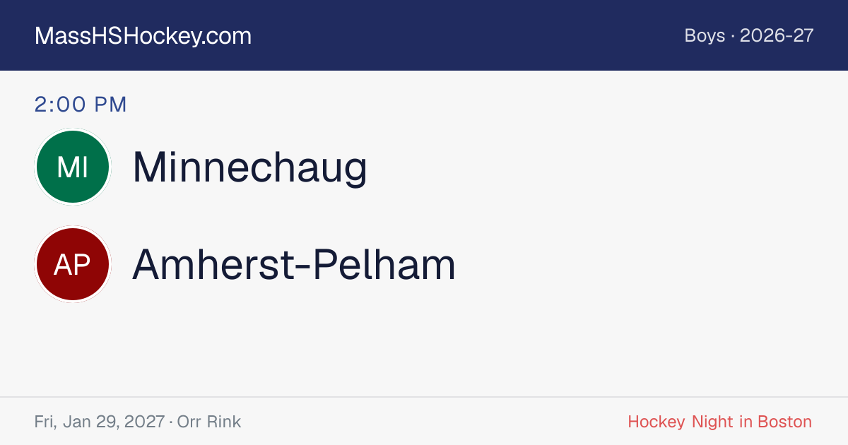 Minnechaug at Amherst-Pelham score card
