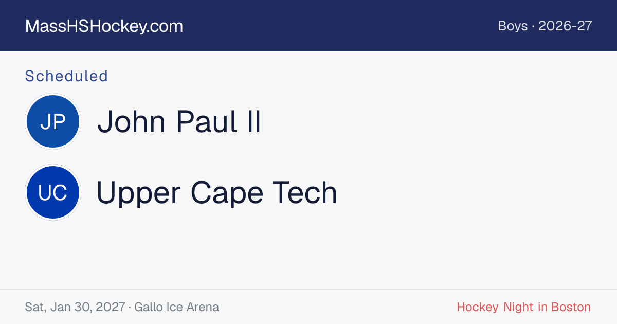 John Paul II at Upper Cape Tech score card