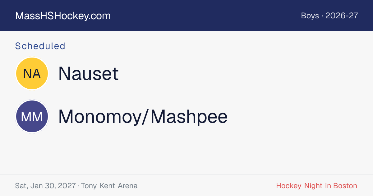 Nauset at Monomoy/Mashpee score card