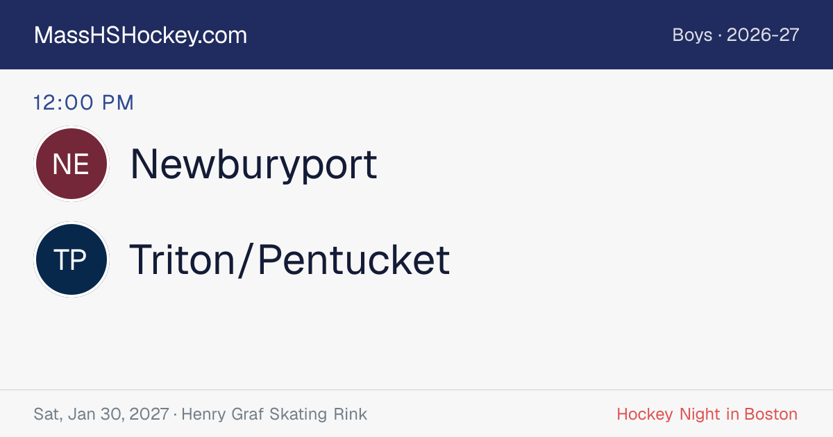 Newburyport at Triton/Pentucket score card
