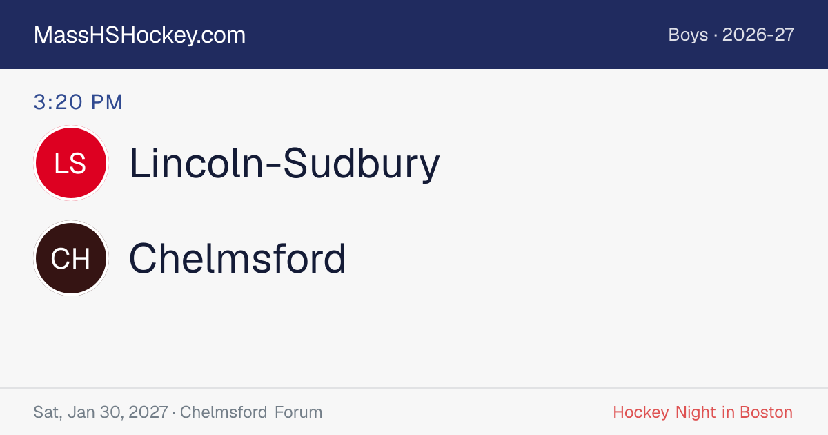Lincoln-Sudbury at Chelmsford score card