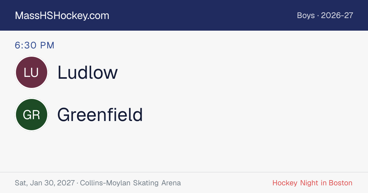 Ludlow at Greenfield score card