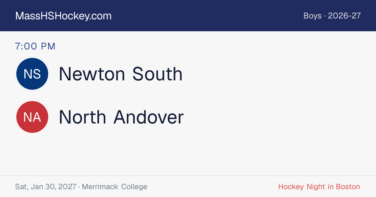 Newton South at North Andover score card