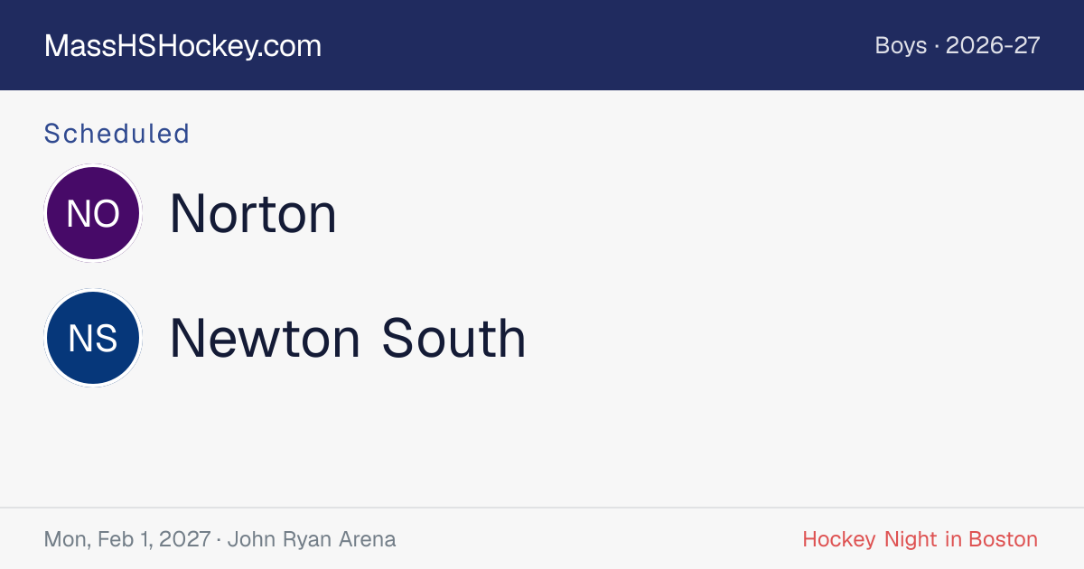 Norton at Newton South score card