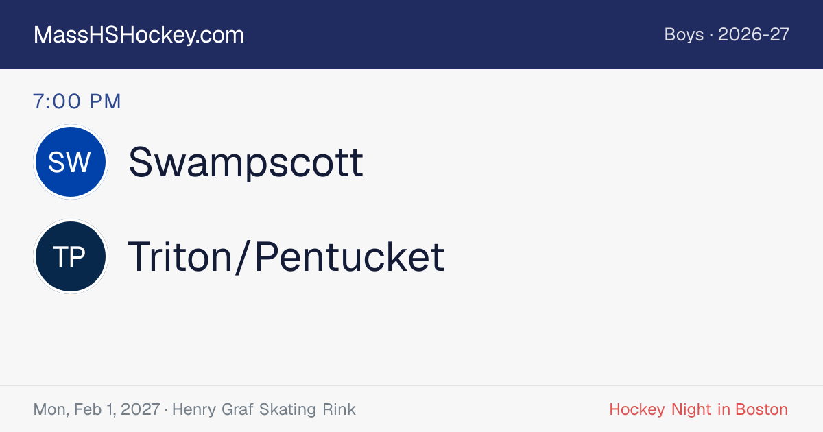 Swampscott at Triton/Pentucket score card
