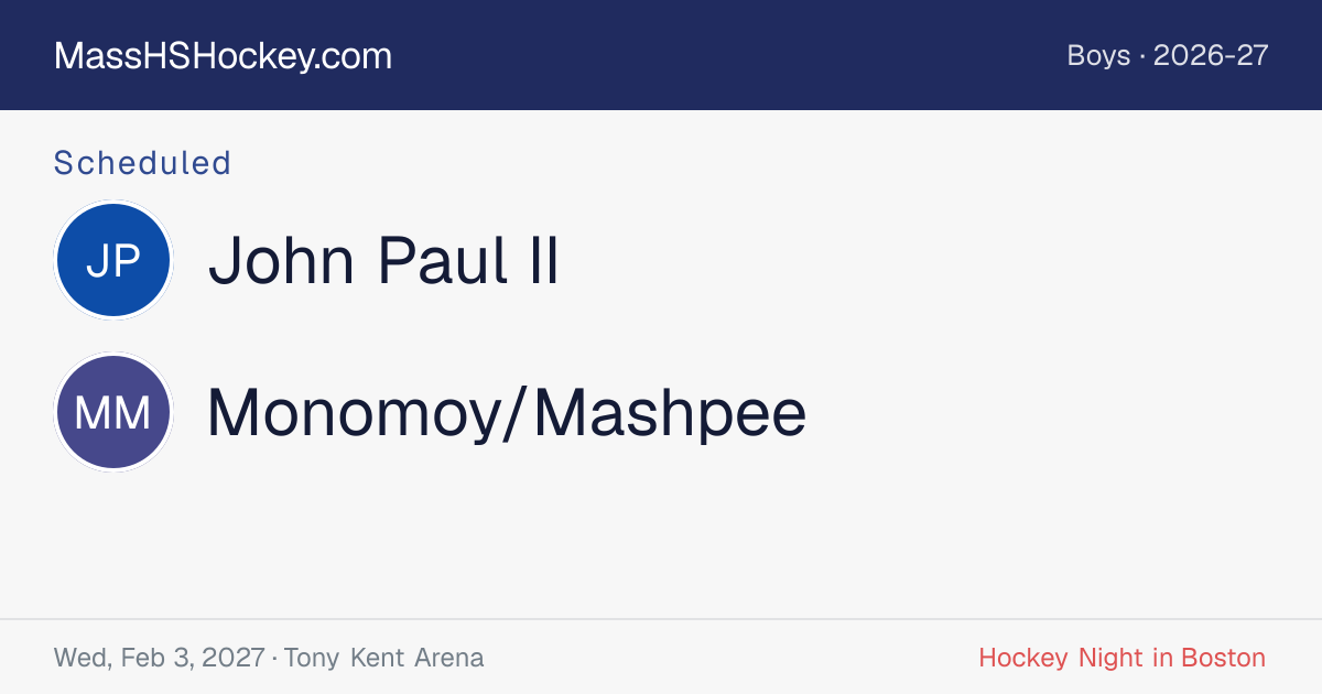 John Paul II at Monomoy/Mashpee score card