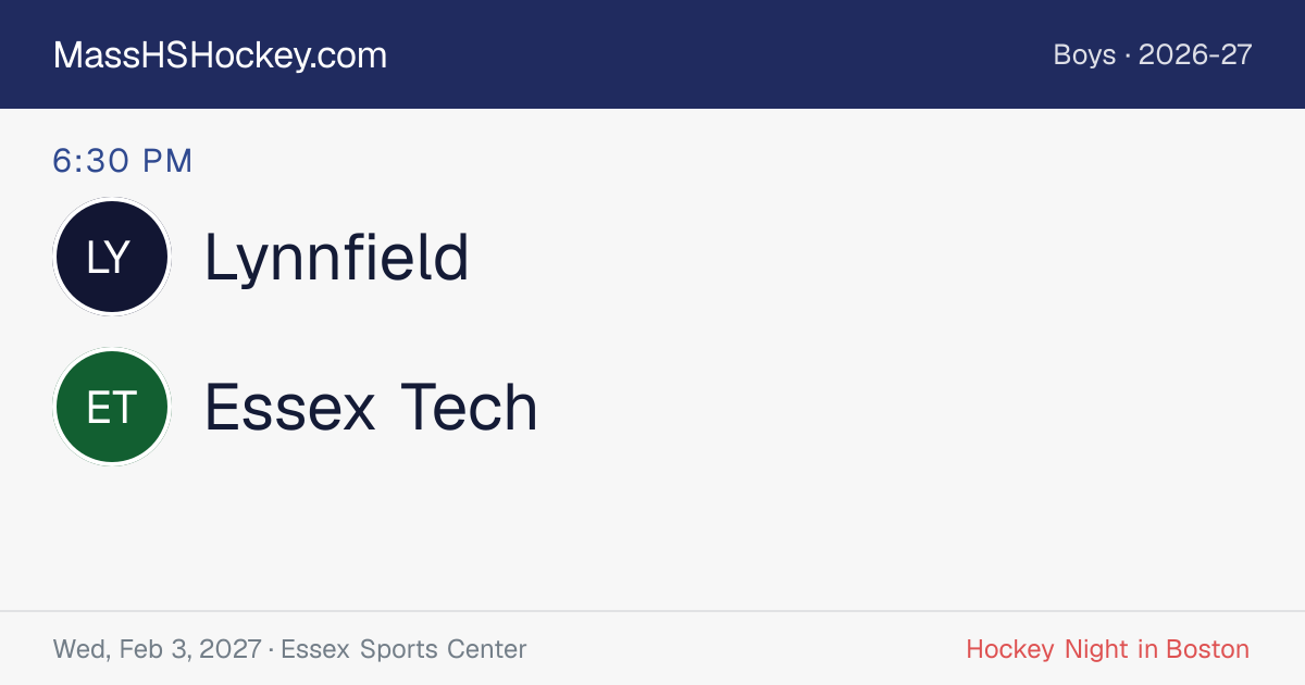 Lynnfield at Essex Tech score card