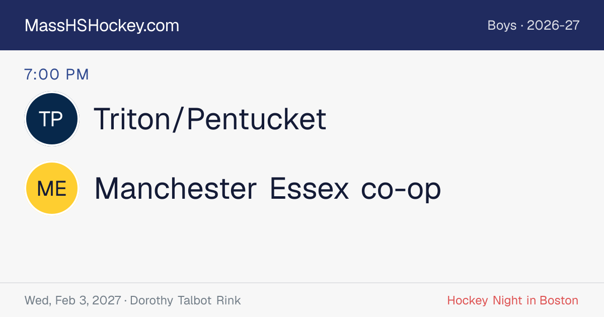 Triton/Pentucket at Manchester Essex co-op score card