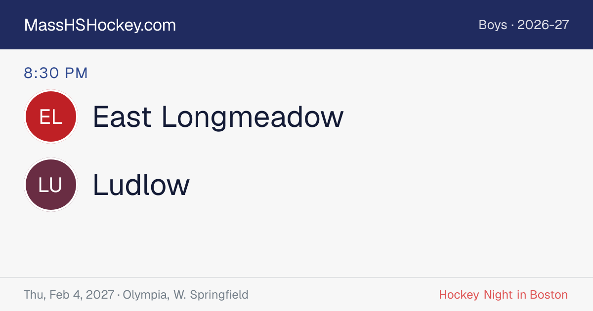 East Longmeadow at Ludlow score card