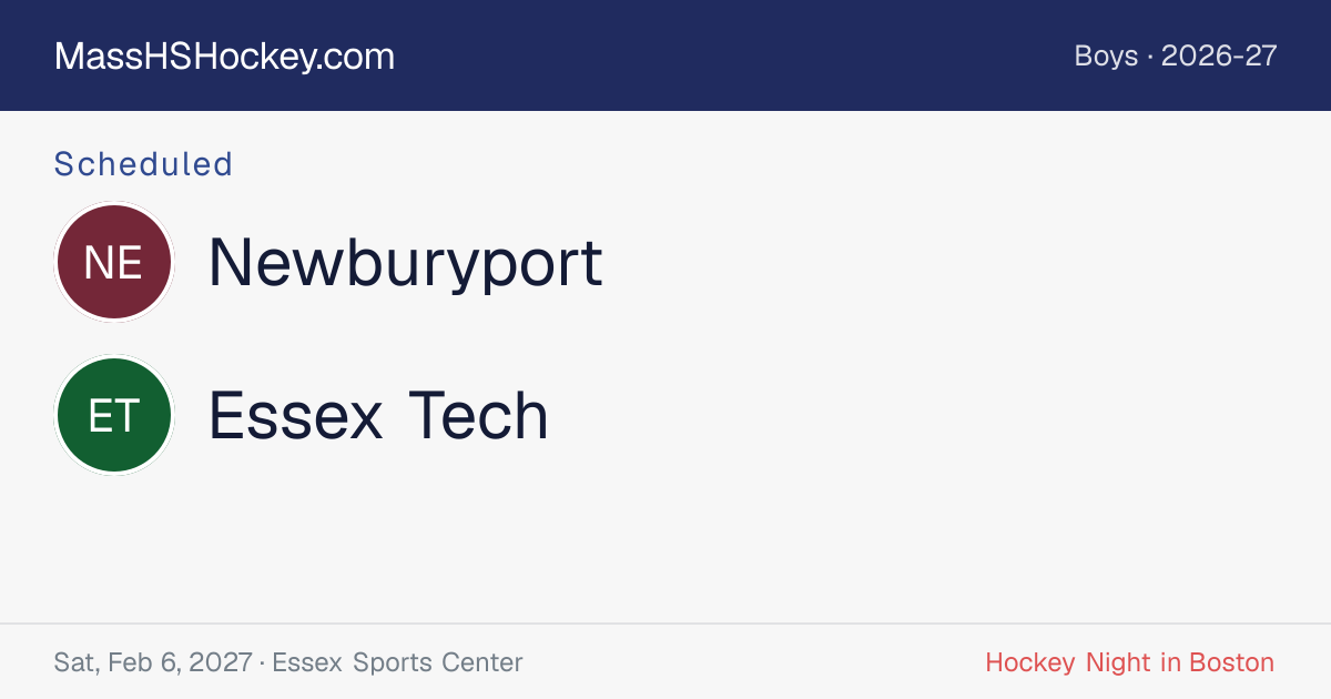 Newburyport at Essex Tech score card