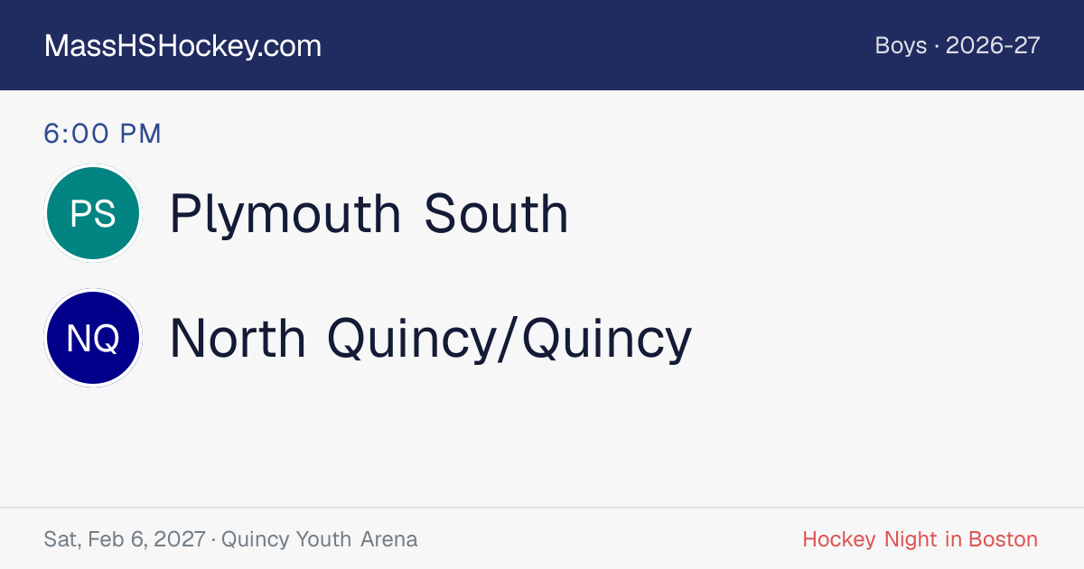 Plymouth South at North Quincy/Quincy score card