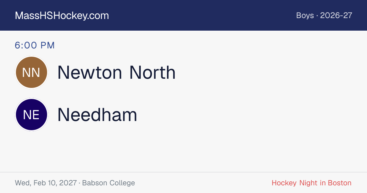 Newton North at Needham score card