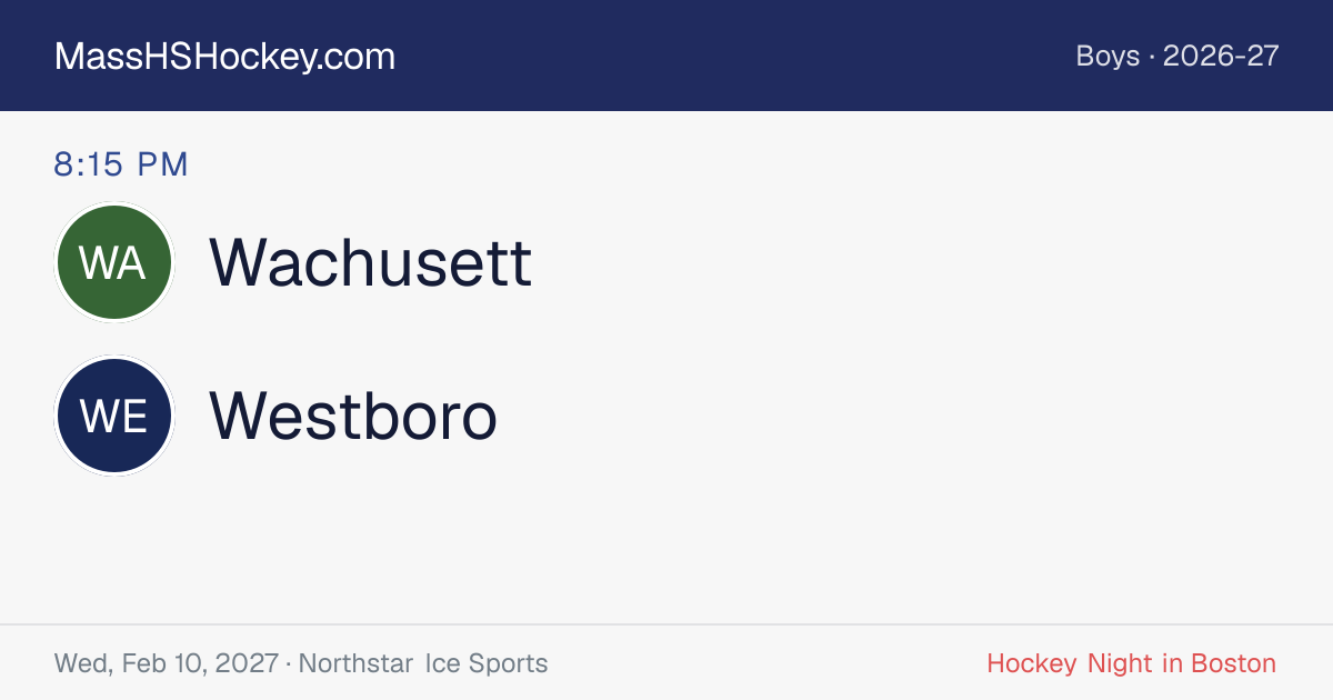 Wachusett at Westboro score card