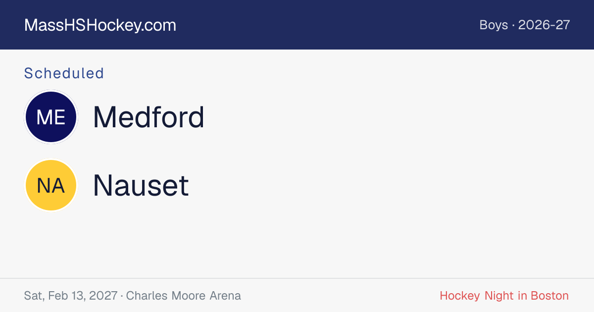Medford at Nauset score card