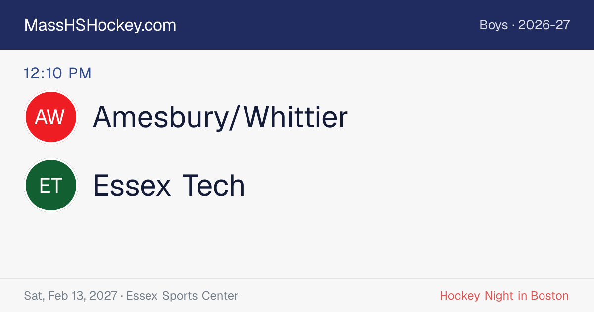 Amesbury/Whittier at Essex Tech score card
