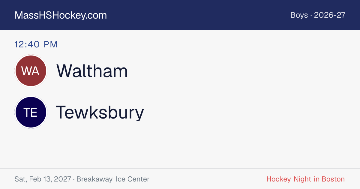 Waltham at Tewksbury score card