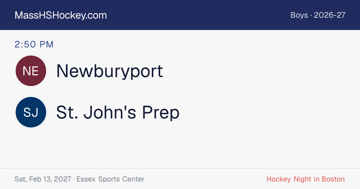 Newburyport at St. John's Prep score card