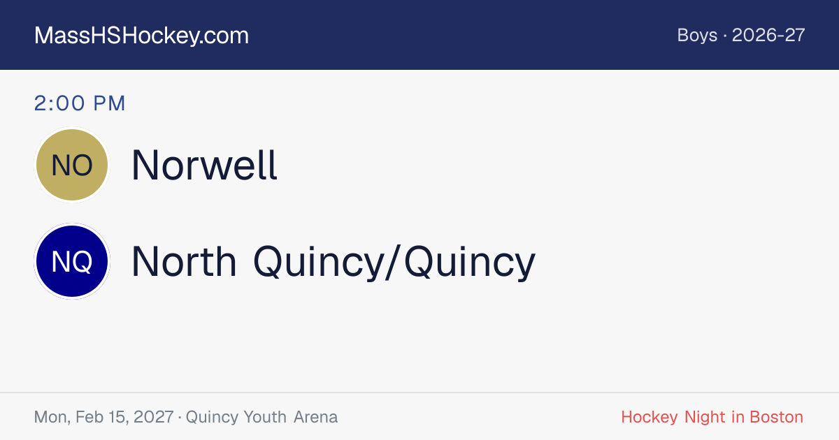 Norwell at North Quincy/Quincy score card