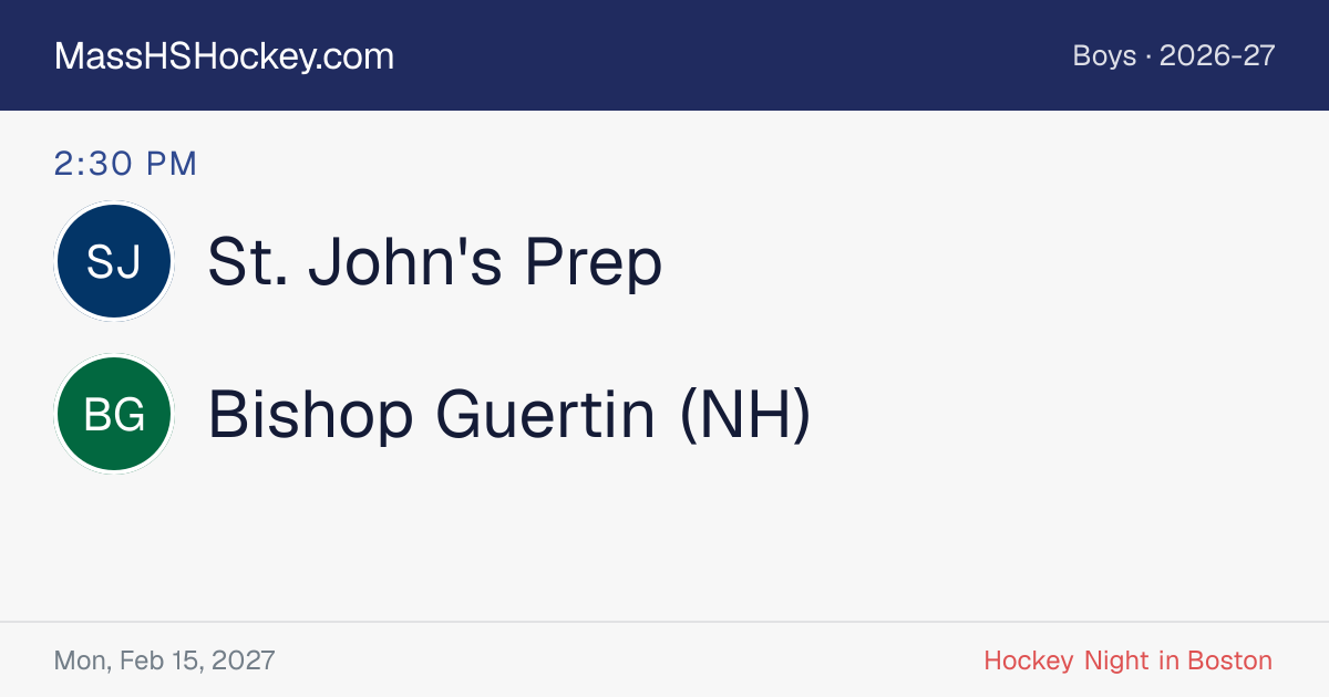 St. John's Prep at Bishop Guertin (NH) score card